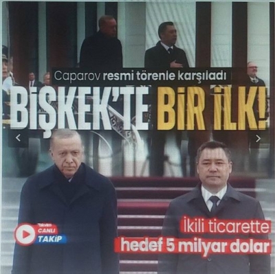 Başkan Erdoğan Bişkek'te! Resmi törenle karşılandı