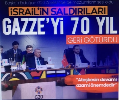Başkan Erdoğan G20 Zirvesi 2. Oturumu'nda konuştu: İsrail’in yıkımı Gazze’yi 70 yıl geri götürdü