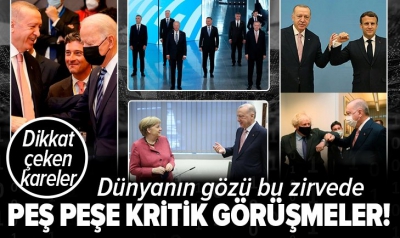 Başkan Erdoğan ile ABD Başkanı Biden arasında ilk temas! Dünyanın beklediği toplantı öncesi dikkat çeken kareler 