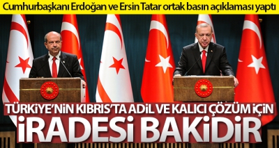 Başkan Erdoğan, KKTC Cumhurbaşkanı Tatar'dan dünyaya Kıbrıs mesajı.