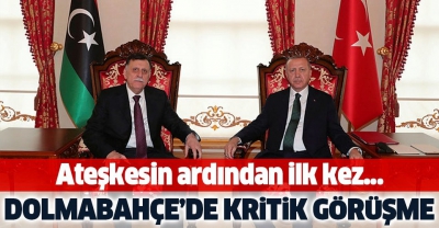 Başkan Erdoğan Libya Başbakanı Serrac görüşmesi sona erdi.