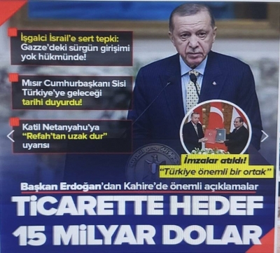 Başkan Erdoğan Mısır'da! Abdulfettah es-Sisi kırmızı halı serdi... Ticarette hedef 15 milyar dolar! Netantahu'ya 