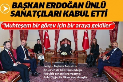 Başkan Erdoğan sanatçılar Hande Yener ve Demet Akalın'ı kabul etti..