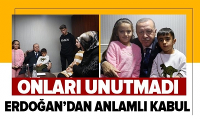 Başkan Erdoğan, Şehit Ahmet Budak'ın eşi ve çocuklarını kabul etti....