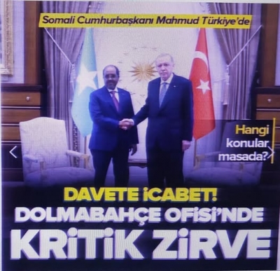 Başkan Erdoğan Somali Cumhurbaşkanı Mahmud görüşmesi başladı.