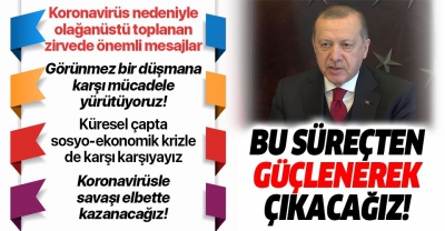Başkan Erdoğan Türk Konseyi zirvesinde konuştu: Bu savaşı kazanacağız, salgın sonrasına hazırlanmalıyız..