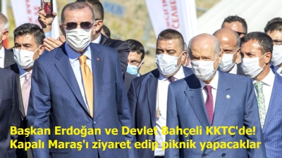 Başkan Erdoğan ve Devlet Bahçeli KKTC'de! Kapalı Maraş'ı ziyaret edip piknik yapacaklar..