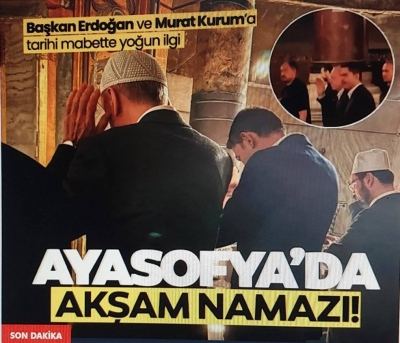 Başkan Erdoğan ve Murat Kurum akşam namazını Ayasofya Camii'nde eda etti | Vatandaşlar yoğun ilgi gösterdi 