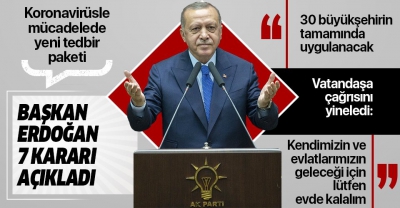 Başkan Erdoğan yeni koronavirüs tedbirlerini 7 maddede açıkladı.