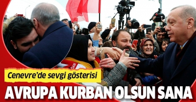 Başkan Erdoğan'a İsviçre'de yaşayan Türk vatandaşlardan coşkulu karşılama!