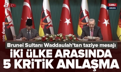 Başkan Erdoğan'dan Ankara'da önemli kabul! Brunei Sultanı Waddaulah ile ortak basın toplantısı