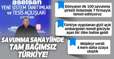 Başkan Erdoğan'dan Aselsan'ın yeni tesis açılışında önemli açıklamalar.