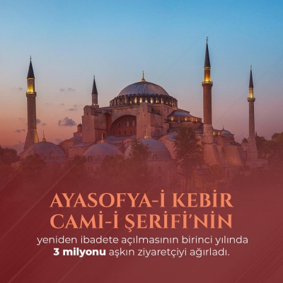 Başkan Erdoğan'dan Ayasofya Camii paylaşımı: Ezanların, salavatların, hatmi şeriflerin sesleri kıyamete kadar eksik olmayacak.