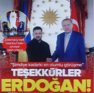 Başkan Erdoğan'dan barış için yoğun mesai! Ukrayna lideri Zelenskiy ile İstanbul'da görüşüyor.
