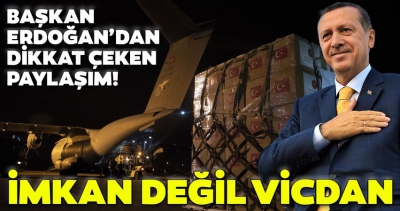 Başkan Erdoğan'dan flaş paylaşım: Medeniyet imkan değil, vicdan meselesidir.