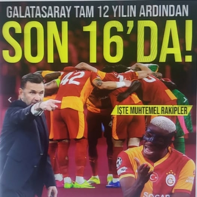 Galatasaray, uzatmalarda gelen gollerle UEFA Şampiyonlar Ligi'nde son 16'ya yükseldi