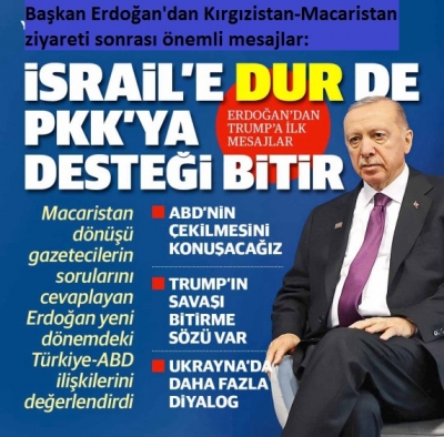 Başkan Erdoğan'dan Kırgızistan ve Macaristan dönüşü uçakta önemli açıklamalar