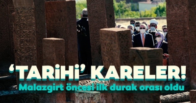 Başkan Erdoğan'dan Malazgirt Zaferi kutlamaları öncesi Ahlat Selçuklu Meydan Mezarlığı'na ziyaret.