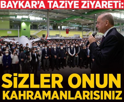 Başkan Erdoğan'dan Özdemir Bayraktar için Baykar tesislerine taziye ziyareti.