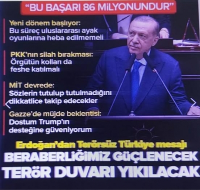 Başkan Erdoğan'dan Terörsüz Türkiye mesajı: Örgütün kolları da feshe katılmalı