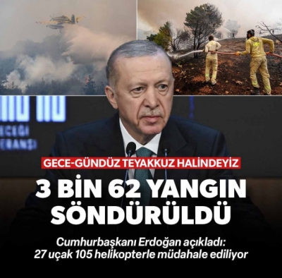 Başkan Erdoğan'dan yangınla mücadele mesajı: Gece gündüz teyakkuz halindeyiz