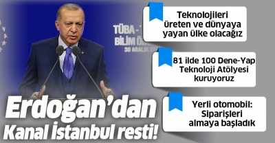 Başkan Erdoğan'dan TÜBİTAK ve TÜBA Bilim Ödülleri Töreni'nde yerli otomobil mesajı: Başaramazsınız diyenlere inat başardık.