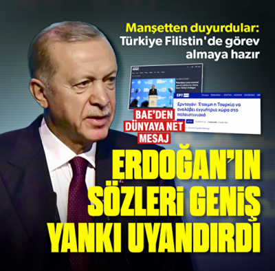 Başkan Erdoğan'ın Filistin devleti sözleri dünya medyasında: Gazze'deki krizin çözümünün vazgeçilmez parçası 