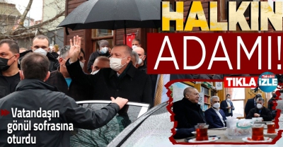 Başkan Recep Tayyip Erdoğan'dan kıraathaneye ziyaret: Vatandaşlarla çay içip sohbet etti