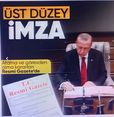 Başkan Recep Tayyip Erdoğan imzaladı:  Atama ve görevden alma kararları Resmi Gazete'de