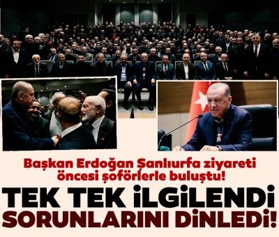 Başkan Recep Tayyip Erdoğan, İstanbul'da minibüs odaları başkanları ve şoförler ile bir araya geldi.