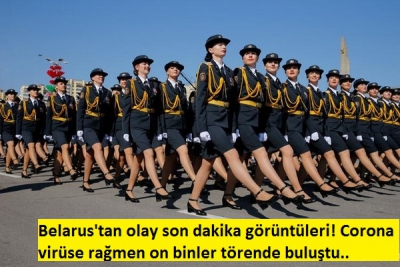 Belarus'tan olay son dakika görüntüleri! Corona virüse rağmen on binler törende buluştu