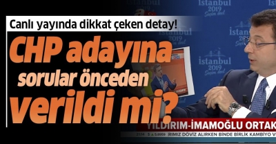 Binali Yıldırım - Ekrem İmamoğlu canlı yayınında bomba iddia: CHP adayına sorular verildi!.