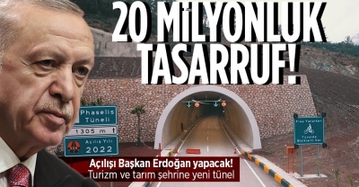 Bir rüya daha gerçek oluyor: 20 milyon liralık tasarruf sağlayacak! Phaselis Tüneli bugün açılıyor