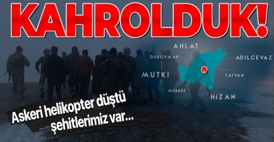 Bitlis'ten son dakika acı haber! Düşen helikopterde 11 askerimiz şehit oldu 
