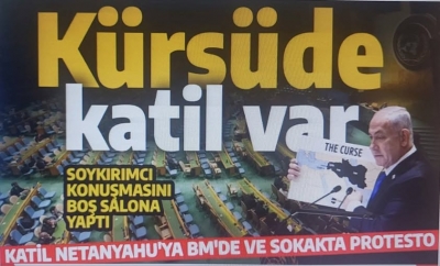BM'de Netanyahu protestosu! Kürsüye çıkınca yüzlerce kişi salonu terk etti | Bibi'den Filistin'i tanıyan ülkelere tehdit! Yakasındaki QR kodun anlamı ne?