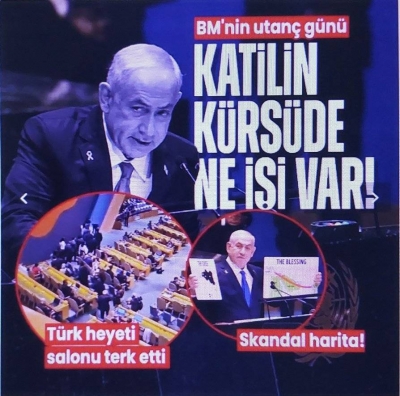 BM'de utanç günü! Katliamcı Netanyahu dünyaya yalan söyledi... Türk heyeti ve birçok delegasyon salonu terk etti