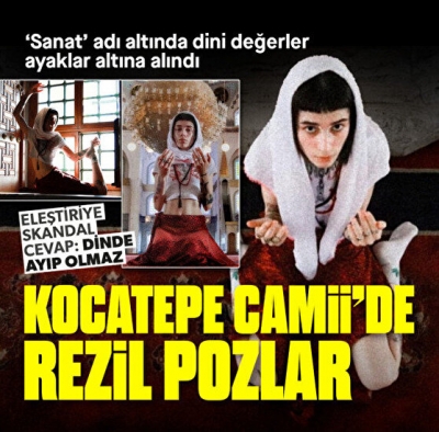 Bu kadarına da pes! İyice zıvanadan çıktılar: Kocatepe Camii'nde sanat adı altında dini değerler ayaklar altına alındı