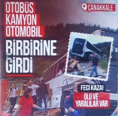 Çanakkale’de otobüs kazası: Çok sayıda ölü ve yaralı var