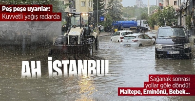 Çok sayıda kente önemli uyarı! Beklenen yağış geldi, yollar göle döndü, araçlar suya gömüldü 