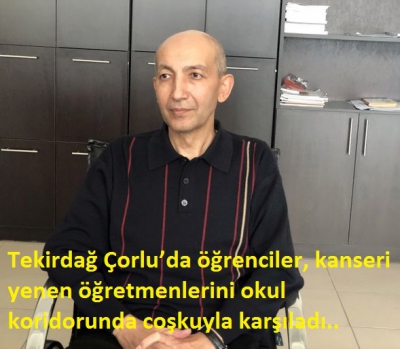  Çorlu'da bir lisenin öğrencileri, Kanseri yenen öğretmenlerini konfetilerle karşıladılar...