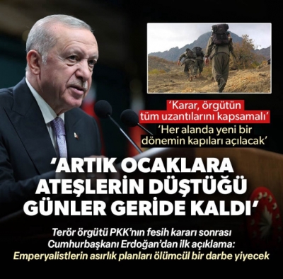 Cumhurbaşkanı Erdoğan: PKK'nın feshi tüm uzantılarını kapsamalı