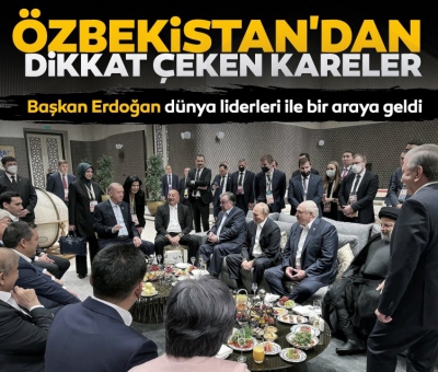 Cumhurbaşkanı Erdoğan liderlerle buluştu! Zirve öncesi dikkat çeken kare