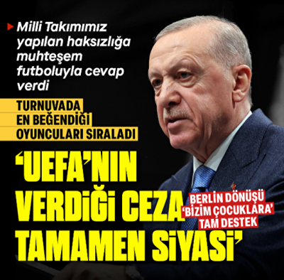 Cumhurbaşkanı Erdoğan: Ceza Merih'in şahsına değil, Türk milletine dönük verilmiştir