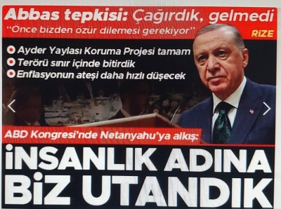 Cumhurbaşkanı Erdoğan'dan Abbas tepkisi... 
