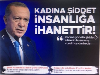 Cumhurbaşkanı Erdoğan: Kadına şiddet insanlığa ihanet!
