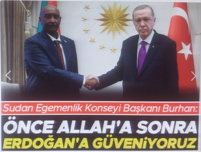 Cumhurbaşkanı Erdoğan, Sudan Egemenlik Konseyi Başkanı el-Burhan'ı resmi törenle karşıladı