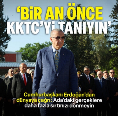 Cumhurbaşkanı Erdoğan'dan Uluslararası topluma 'Kıbrıs' çağrısı: Siyasi kısıtlamaları kaldırmaya davet ediyorum