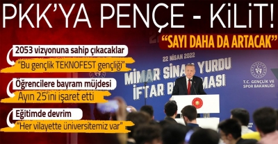 Cumhurbaşkanı Recep Tayyip Erdoğan, Mimar Sinan Yurdu'nda kalan öğrencilerle iftar programında bir araya geldi.   