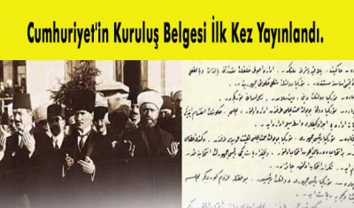 Cumhuriyet’in kuruluş belgeleri.