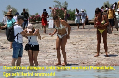 Denizli'nin dünyaca ünlü turizm merkezi Pamukkale, Ege sahillerini aratmadı!.